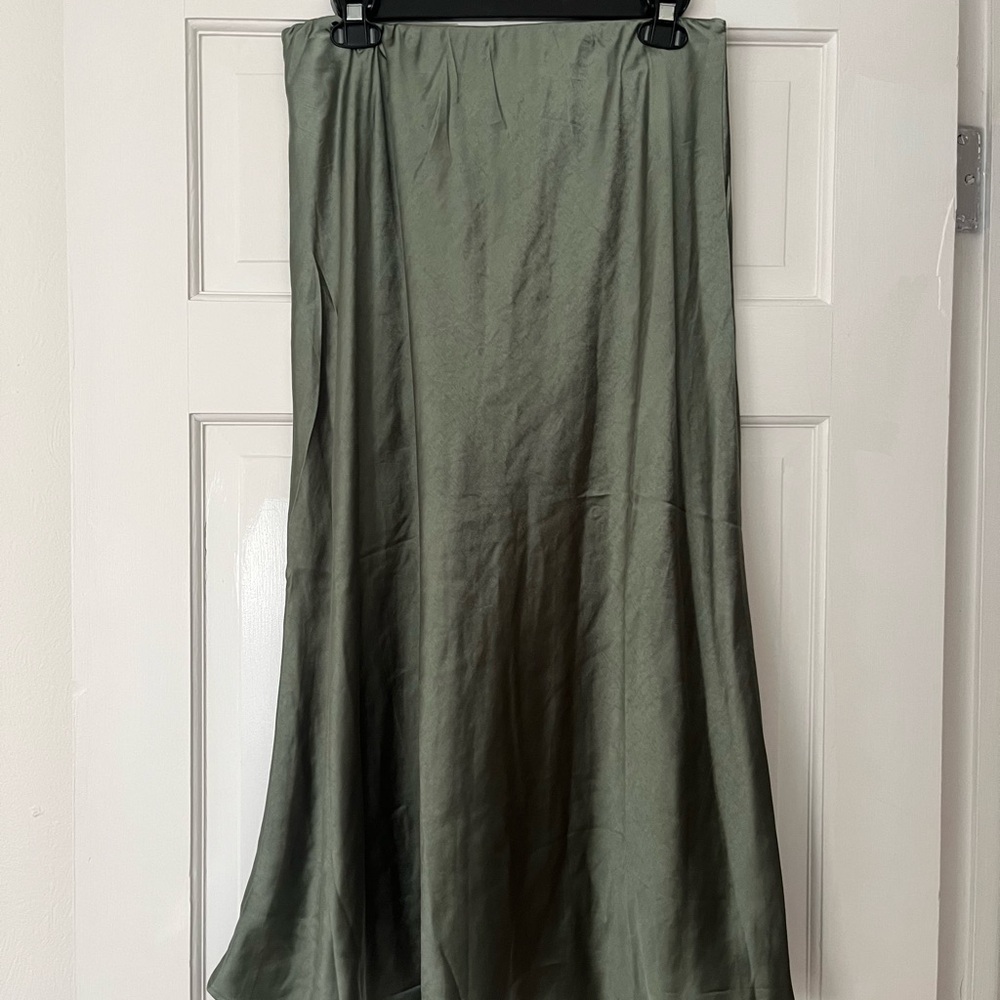 Satin Green Skirt